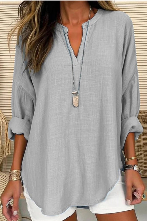V Neck Linen Top