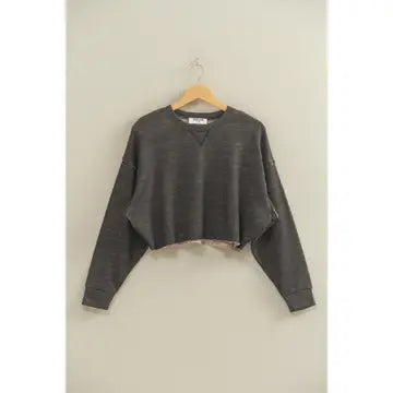 Drop Shoulder Cropped Tops