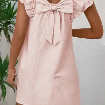 Pink Dress with bow back