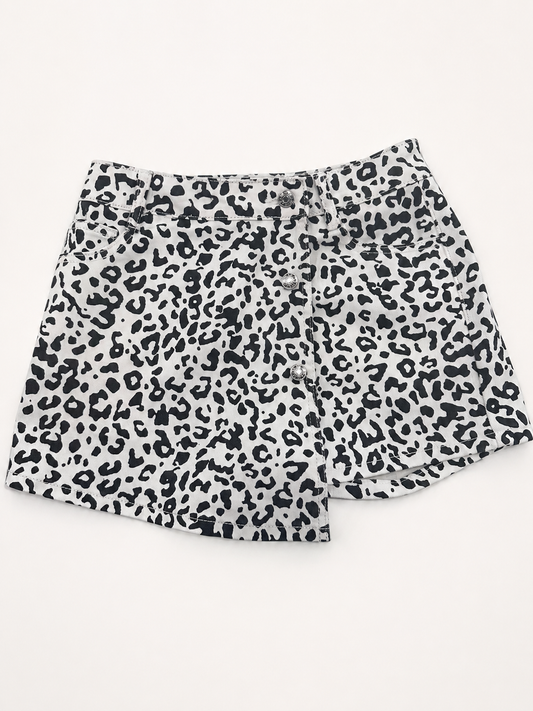 White Leopard Skort