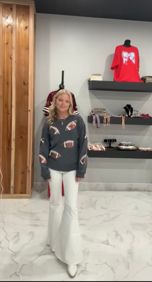 Football Sequin Sweatshirt